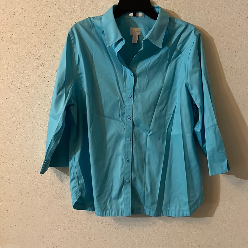 No iron Chicos top teal